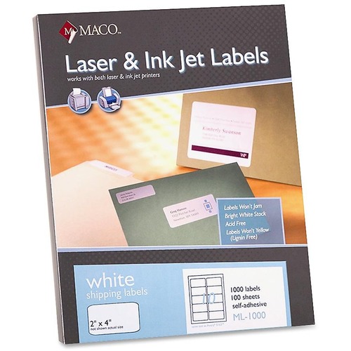Shipping Labels, 2"x4", 1000/BX, White