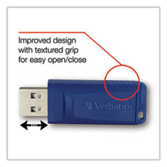 Verbatim  USB Flash Drive, 64BG, 2/5"Wx2-1/4"Lx3/4"H, BE