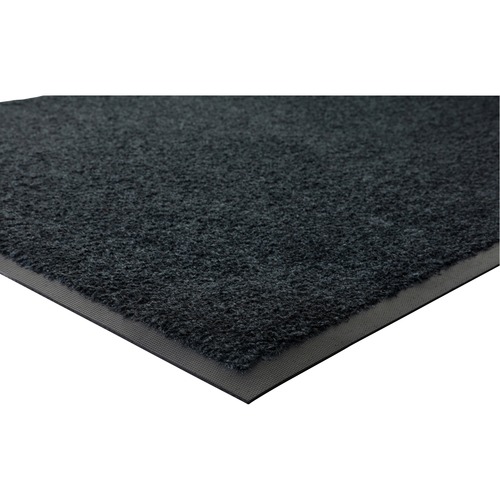 Indoor Mat, Nylon Carpet, Rubber Back, 4'x6', Black