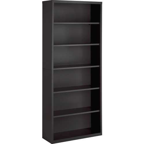 Lorell  Bookcase, 6-Shelf, Steel, 34-1/2"x12-5/8"x30", Charcoal