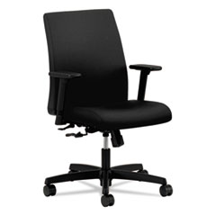 The HON Company  Task Chair, Low-Back, Adjust Arms, 27-1/2"x36"x41", Black