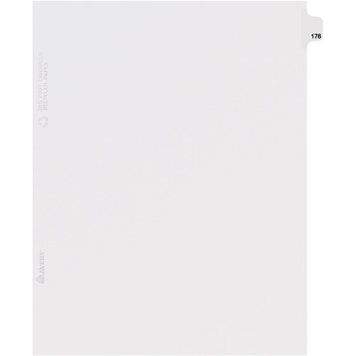 Avery  Dividers, "176", Side Tab, 8-1/2"x11", 25/PK, White