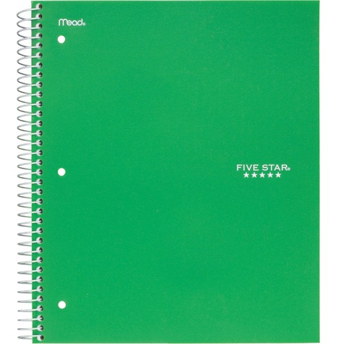 Mead  Notebook, 3-Subject, Spiral, 8-1/2"x11-1/2", Green