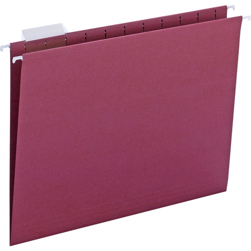 Colored Hanging Folders, 1/5 Tab Cut, Ltr, 25/BX, Marron