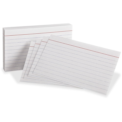 Oxford  Ruled Heavyweight Index Cards, 3"x5", 100/PK, White