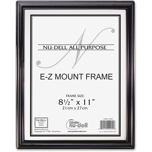 Document Frame, EZ Mount, 8-1/2"x11", Black/Silver