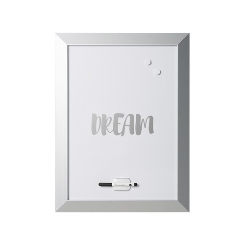 Quote Magnetic Dry Erase Board, DREAM, Silver Frame, 18 x 24 Inches