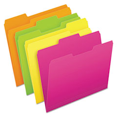 Glow File Folders, 1/3 Cut Top Tab, Lett