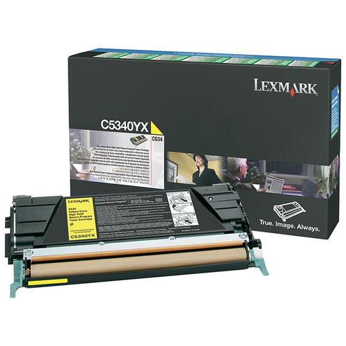 Genuine OEM Lexmark C5340YX High Yield Yellow Return Program Laser Toner Cartridge (7000 page yield)