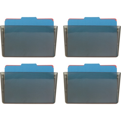 Officemate  Wall Files, Letter, 13"x4-1/8"x7", 4/CT. Smoke