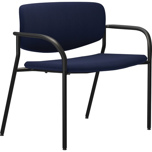Lorell  Chair, 600 lb. Cap, 25"x33"x36-1/2", DBE Fabric/BK Frame