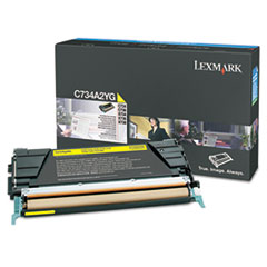 Genuine OEM Lexmark C734A2YG Yellow Toner Cartridge (6,000 page yield)