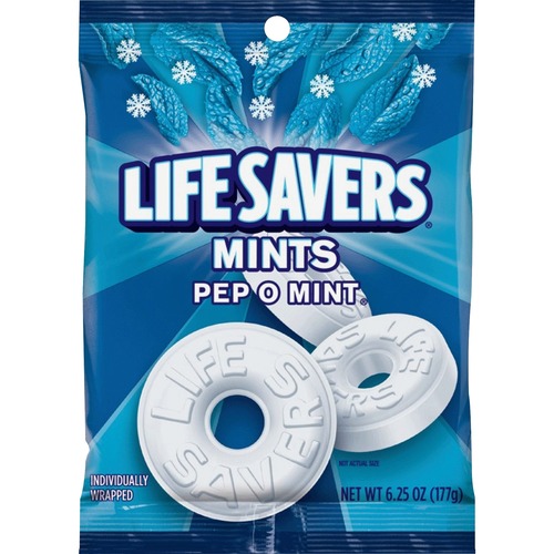 Life Savers Mints, Pep-O-Mint, 6.25 oz. Bag, 12/PK