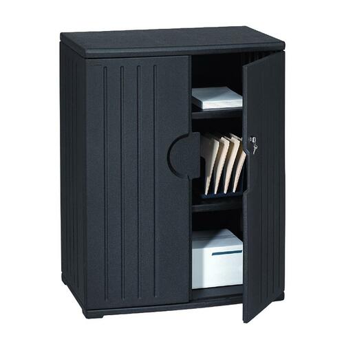 Storage Cabinet, 2-Shelf, 36"x22"x46", Black