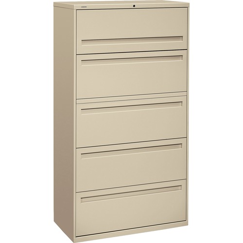 5-Drawer Lateral File, 36"x19-1/4"x67", Putty