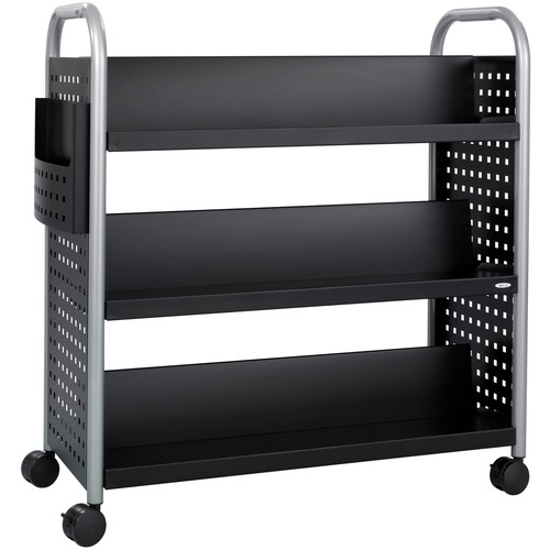 2-Sided Cart,6 Slanted Shelves,41-1/4"x17-3/4"x41-1/4",BK/SR