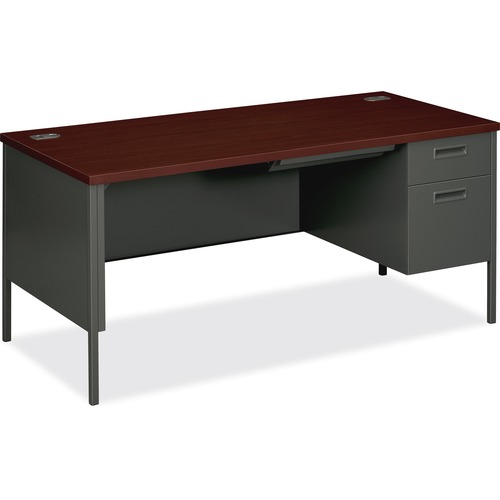 Right Pedestal Desk, 66"x30"x29-1/2", Mahogany/CCL