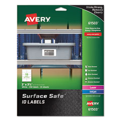 Avery  Labels, Removable, Surface Safe, 2"x3-1/2", 250/PK, WE