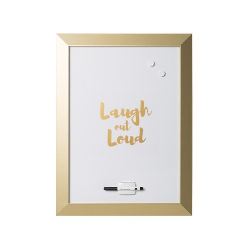 Quote Magnetic Dry Erase Board, LOL, Gold Frame, 18 x 24 Inches