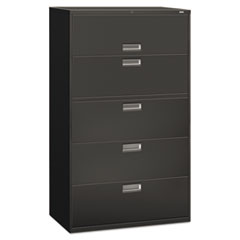 The HON Company  5 Drawer Lateral File, W/Lock, 42"x19-1/4"x67", Charcoal
