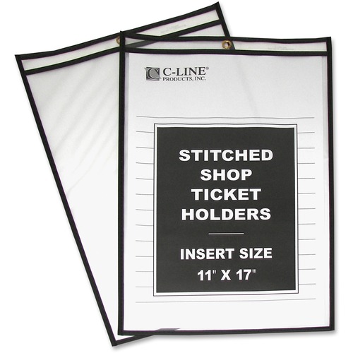 Shop Ticket Holder, Plastic, 11"x17", Clear Vinyl