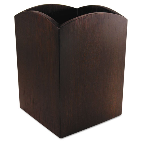 Pencil Holder, Bamboo Curves, 3"x4-1/4", Brown