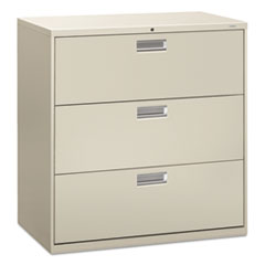 The HON Company  3 Drawer Lateral File W/Lock, 42"x19-1/4"x40-7/8", Gray