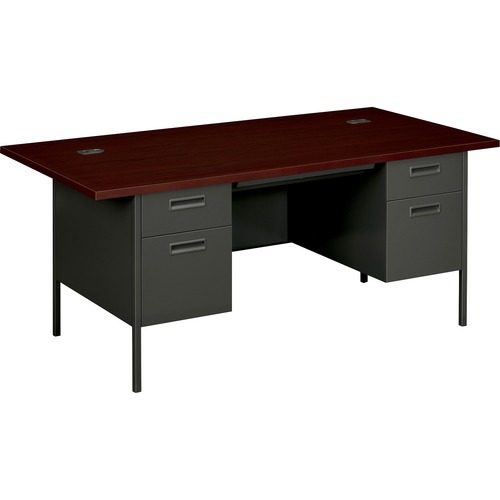 Double Pedestal Desk, w/Overhang,72"x36"x29-1/2", MY/CCL