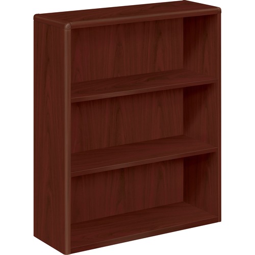 The HON Company  3-Shelf Bookcase, 36"x13-1/8"x43-3/8", Mahogany
