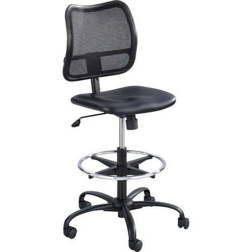 Ext Height Mesh Chair, 25"x25"x39-1/2"-49-1/2", Black Vinyl