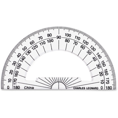 Plastic Protractor, 4', Clear