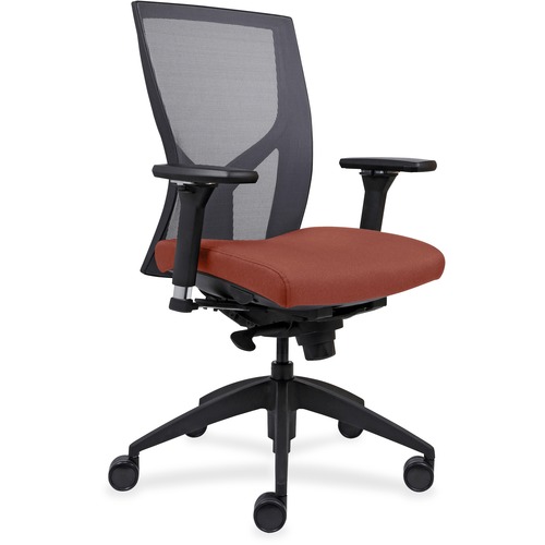 Lorell  High-back Chair,Mesh Back,6-way Arms,26-1/4"x25"x47",OE/BK