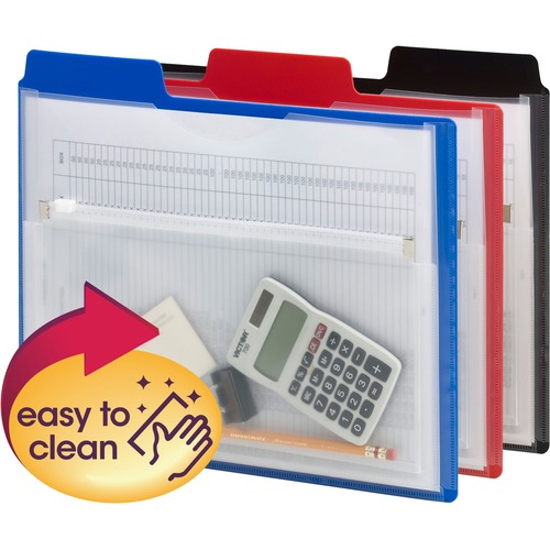 Project Organizer,Poly,w/Pouch,1/3-cut Tab,Letter-size,AST