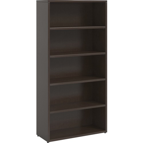 Lorell  Bookcase, 5-Shelf, Prominence, 34"Wx12"Dx69"H, Espresso