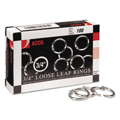 Ring Binder, Loose-Leaf, 3/4", 100/BX, Silver