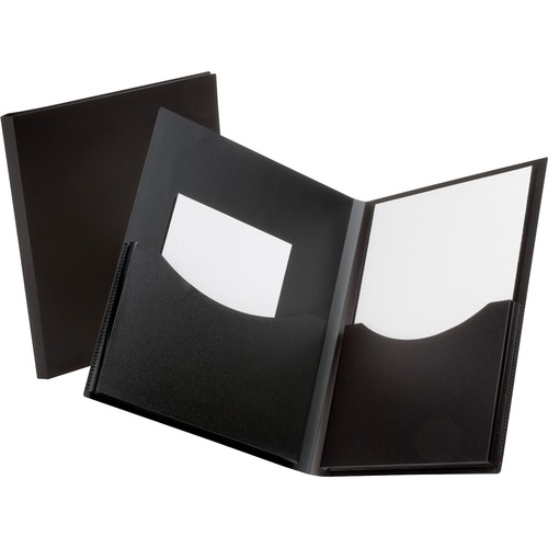 Twin Pocket Folder,Poly,Holds 200 Sheets,Ltr,Black