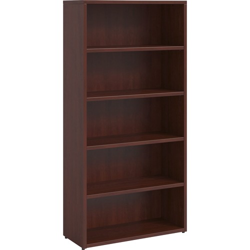 Lorell  Bookcase, 5-Shelf, Prominence, 34"Wx12"Dx69"H, Mahogany