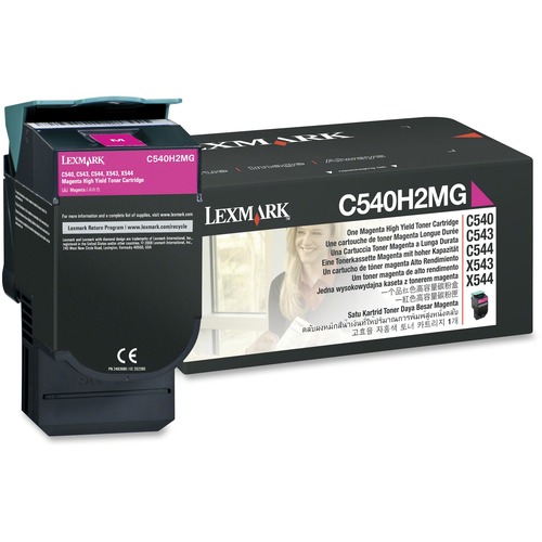 Genuine OEM Lexmark C540H2MG High Yield Magenta Toner Cartridge (2500 page yield)
