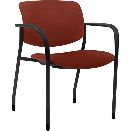 Lorell  Stacking Chairs, w/Arms, Fabric, 25-1/2"x25"x33", 2/CT, OE
