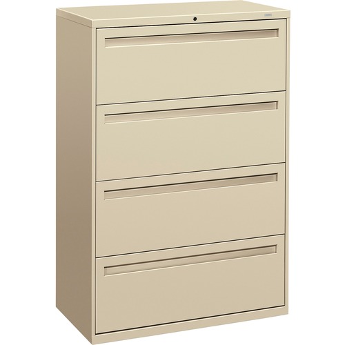4-Drawer Lateral File, 36"x19-1/4"x53-1/4", Putty