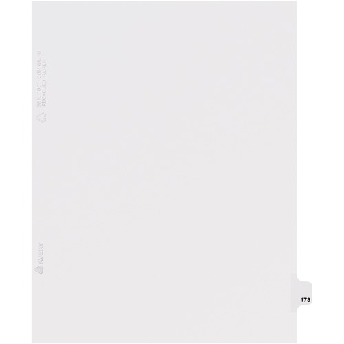 Avery  Dividers, "173", Side Tab, 8-1/2"x11", 25/PK, White