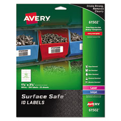 Avery  Labels, Removable, Surface Safe, 1-5/8"x3-5/8", 300/PK, WE