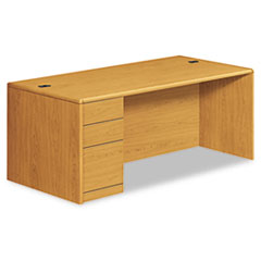 Desk, Left Pedestal, B/B/F,72"x36"x29-1/2", Harvest