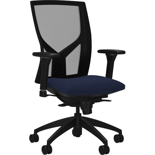 Lorell  High-back Chair,Mesh Back,6-way Arms,26-1/4"x25"x47",DBE/BK