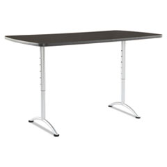 Adjustable Height Table,30-42"x36"x72",Gray Walnut/Silver