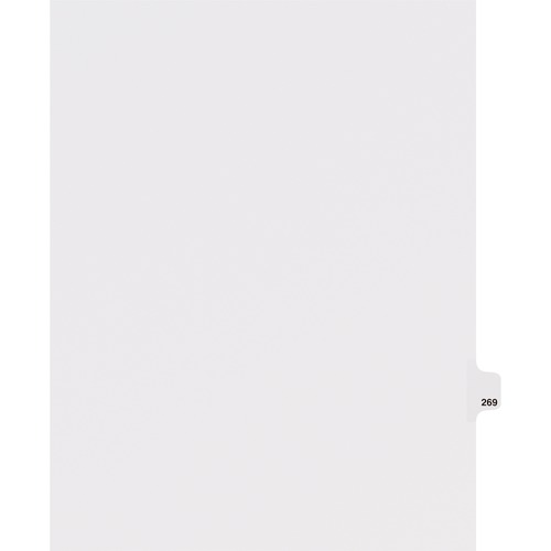 Avery  Divider, "269", Side Tab, 8-1/2"x11", 25/PK, White