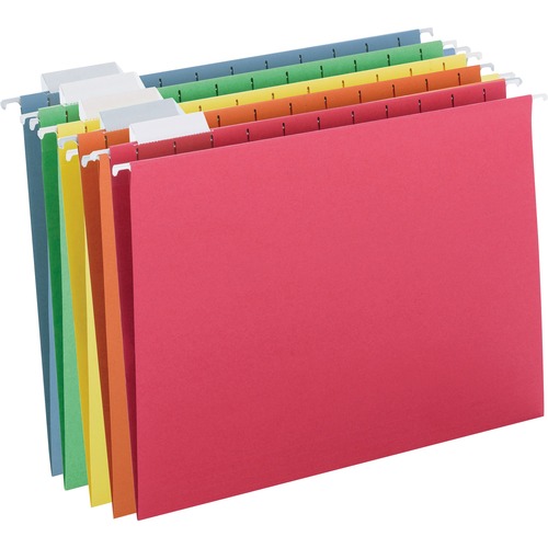 Colored Hanging Folders, 1/5 Tab Cut, Ltr, 25/BX, AST