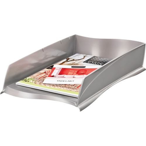 CEP  Letter Tray, 500-Sht Capacity, 10-7/8"Wx15"Dx3-1/4"H, Gray