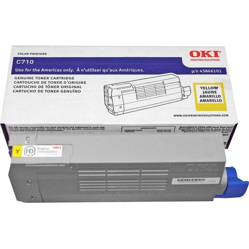 Genuine OEM Okidata 43866101 Yellow Laser Toner Cartridge (1000 page yield)