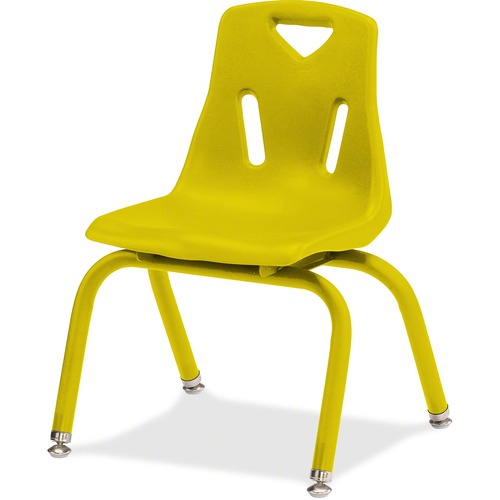 Plastic Stacking Chairs, 14" H, Yellow